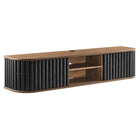 Modway Fortitude 63" Wall-Mounted TV Stand - Walnut Black-Wall Mounted Design