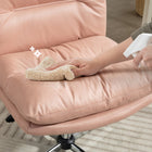 HOMCOM Criss Cross Armless Office Desk Chair - Pink-Swivel seat enables easy turning without moving the base