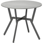 HOMCOM Round Dining Table with Steel Frame for Kitchen - Grey-Modern style seamlessly blends with most home decorations