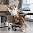 HOMCOM Executive Reclining Office Chair with Footrest and Headrest - Light Brown-Quick 10-minute assembly saves time, effortlessly delivering immediate comfort