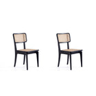Manhattan Comfort Giverny 18.11" Industry Chic Dining Chair - Black and Natural Cane - Set of 2-Modern - Industry Chic Cane Dining Chair Perfect for Dining Room Use. Set of 2