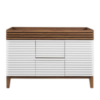 Modway Render 48" Double Sink Compatible Bathroom Vanity Cabinet - White/Walnut-Mid-Century Modern Vanity
