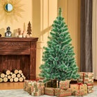 HOMCOM 5' Artificial Christmas Tree with Metal Stand - Green-Branches are in realist tree style and without much shaping 