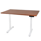 Ezywork Dual Motor Extended Width Electric Height Adjustable Standing Desk - 48" x 30" - White Frame / Dark Walnut Table Top-Eletric with DUAL MOTOR
