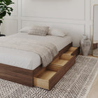 Nexera 3-Drawer Storage Bed Frame - Queen Size - Walnut-6