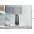 Monarch Specialties 28" H Contemporary Table Lamp - Grey Glass / Grey Shade-Enjoy easy usability with the on/off turn knob switch, compatible with a standard 100w bulb (bulb not included), providing seamless lighting for quiet evenings or lively gatherings