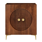Modway Vernon 30" Fluted Wood Vanity Cabinet Without Sink - Walnut-30" Mango Wood Bathroom Vanity Base
