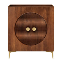 Modway Vernon 30" Fluted Wood Vanity Cabinet Without Sink - Walnut-30" Mango Wood Bathroom Vanity Base
