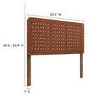 Modway Sparta Weave Vegan Leather Full Headboard with - Walnut Brown-Wood Frame