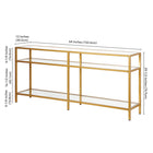 Hudson&Canal Sivil 64"W Console Table - Brass-8
