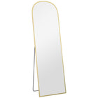 HOMCOM Full Length Mirror - 50" W x 161.5" H - Gold-Full size mirror allows viewing of entire outfit effortlessly 