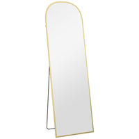 HOMCOM Full Length Mirror - 50" W x 161.5" H - Gold-Full size mirror allows viewing of entire outfit effortlessly 