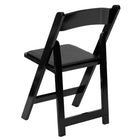 Flash Furniture HERCULES Series Black Wood Folding Chair with Vinyl Padded Seat-Black Wood Finish with Clear Lacquer Varnish