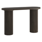 Hudson&Canal Isa Oval Fluted Console Table - 55" W - Brown Oak-A fresh take on a classic Scandinavian design for your living room, den, and more