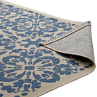 Modway Ariana Vintage Floral Trellis Indoor/Outdoor Area Rug - 5 ft W x 8 ft L - Blue/Beige-High Density / Machine-Woven