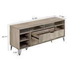 Manhattan Comfort DUMBO 62.99" Modern TV Stand - Rustic Grey-Includes 2 Full Extension Drawers and 6 Shelves