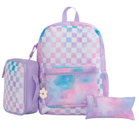 SMASH Junior Journey 3-Piece Backpack Set - Check-Insulated zippered lunch bag