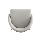 Manhattan Comfort Gracie 24.2" Modern Leatherette Upholstered Dining Chair - Stone and Gold - Set of 2-22.6" L x 22" W x 34.3" H