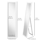 HOMCOM Full Length Mirror - 14.6" W x 61.8" H - White-MDF frame is strong for a mainstay in your home furniture 