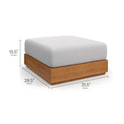 Modway Tahoe Outdoor Patio Acacia Wood Ottoman - Natural/Light Grey-FSC-Certified Acacia Wood