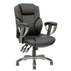 TygerClaw High Back Bonded Leather Executive Chair, (TYFC2314)-Upholstered in soft and durable Smooth Black bonded leather