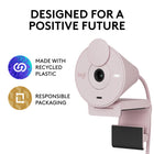 Logitech Brio 300 Full HD Webcam with Privacy Shutter & Noise Reduction Mic - Pink-This product has been certified to meet Google's compatibility standards, Google is not responsible for the operation of this product or its compliance with safety requirements