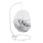 Modway Encase Outdoor Patio Rattan Swing Chair - White Grey-Modern Outdoor Patio Swing Chair