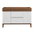 Modway Render 48" Single Sink Compatible Bathroom Vanity Cabinet - White/Walnut-Mid-Century Modern Vanity
