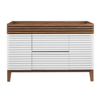 Modway Render 48" Single Sink Compatible Bathroom Vanity Cabinet - White/Walnut-Mid-Century Modern Vanity