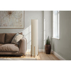 Monarch Specialties 50" H Contemporary Floor Lamp - Brown Wood Look / Ivory / Cream Shade-Convenient on/off foot switch for easy operation and ability to illuminate up to 40w (bulb not included) brightening up a corner