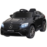 Aosom 12V Mercedes Benz AMG GLC63S Coupe Kids Electric Ride-On Car - Black-USB and TF card slot are available to support MP3 format music 