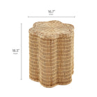 Modway Erika Scalloped Natural Rattan Side Table - Natural-Natural Rattan