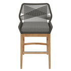 Modway Wellspring Outdoor Patio Teak and Rope Counter Stool - Gray Graphite-Assembly Required