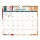 Blueline 12 Month Monthly Academic Wall Calendar - August to July - 15" H x 12" W - Splash Design - Bilingual-Colourful design alternates every four months