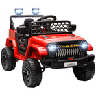 Qaba 12V Kids Ride on Truck Car with Remote Control, Openable Doors - Red-12V kids UTV possesses dual motors, offering 60 minutes of run time 