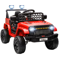 Qaba 12V Kids Ride on Truck Car with Remote Control, Openable Doors - Red-12V kids UTV possesses dual motors, offering 60 minutes of run time 