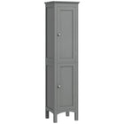 Kleankin Tall Bathroom Storage Cabinet with Adjustable Shelves - Grey-Enclosed cabinets neatly arrange your collection of bathroom essentials