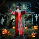 Outsunny 65" Life-Size Animated Clown Halloween Decoration-Body shakes in sync with eerie music for interactive thrills 
