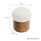 Modway Breeze Boucle Upholstered Ottoman - Ivory/Burl-Dense Foam Padding