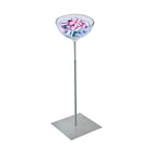 Azar Bowl Floor Display - 10" - Silver/Clear-Material: Polycarbonate