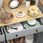 HOMCOM 140" L Sideboard Buffet Cabinet with Storage - Grey-Anti-tipping hardware ensures safety by securing to the wall