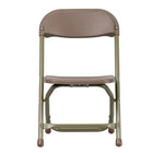 Flash Furniture Kids Brown Plastic Folding Chair, Gold Powder Coated Frame Finish, (YKIDBN)-Assembly not Required