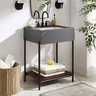 Modway Etch 24" Bathroom Vanity with Sink - Black/White-Adjustable Levelers For Floor Protection