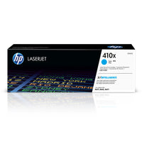 HP 410X (CF411X) Cyan High Yield Original LaserJet Toner Cartridge-HP 410X toner cartridges work with: HP colour LaserJet Pro M377, M452, M477