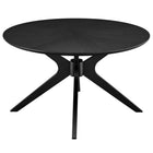 Modway Crossroads Round Wood Coffee Table - Black-Solid Wooden Legs