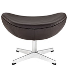 Modway Glove Leather Ottoman - Brown-Mirror Finished Aluminum Base