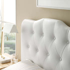 Modway Annabel Upholstered Vinyl Twin Headboard - White-Fiberboard and plywood frame