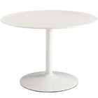 Modway Revolve 3-Piece Dining Set - White Natural-Chrome Legs