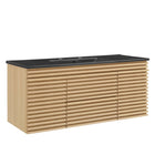 Modway Render 48" Wall-Mount Bathroom Vanity - Oak/Black-Mid-Century Modern Vanity