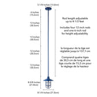 Hudson&Canal Bay 8.25" Wide Lantern Pendant with Glass/Metal Shade - Blue/Clear-9